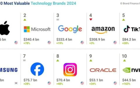 抖音成中国最大赢家！2024全球科技品牌价值榜公布